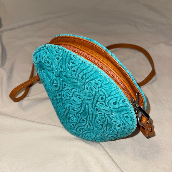 Urban Outfitters turquoise leather suede satchel - Picture 2 of 15